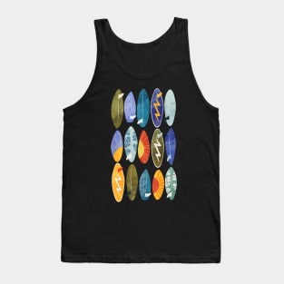 Surfboard on orange Tank Top